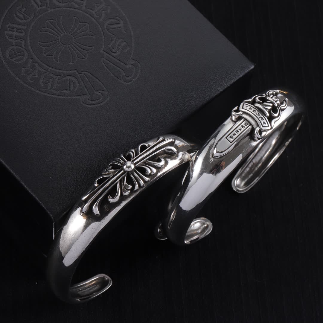 Chrome Hearts John Hardy Classic Chain Sterling Silver Cuff Bracelet